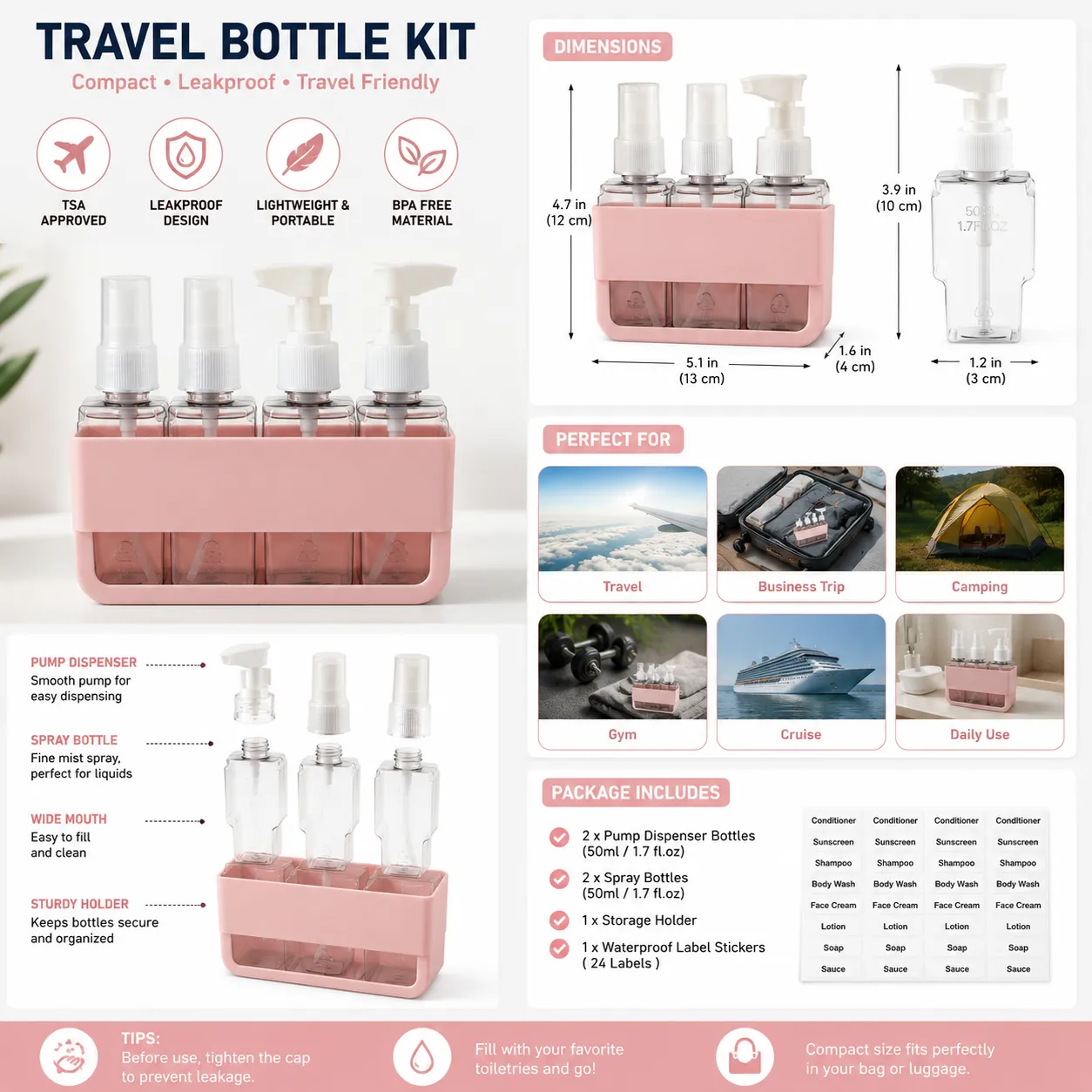 Travel Dispenser Set 6