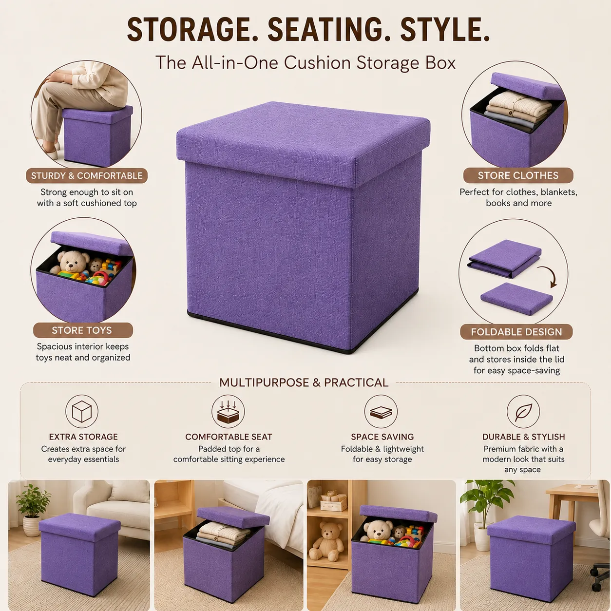 Cushion Storage Box-Square 6