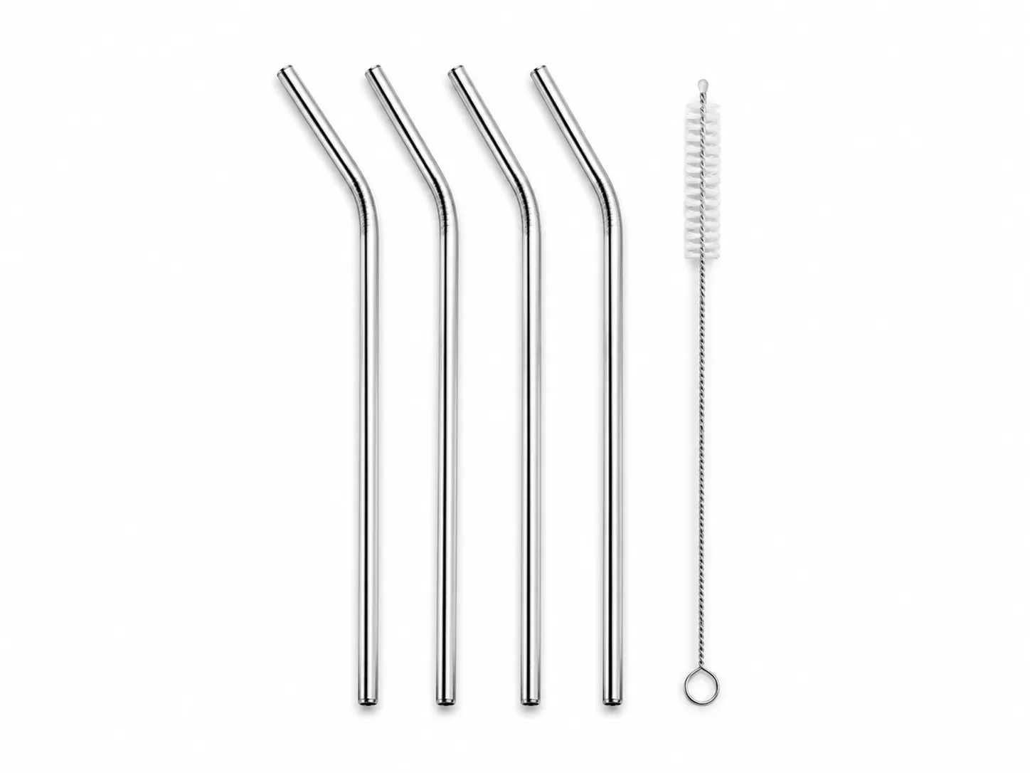 Steel Straw 4 Piece Set (Cleaning Brush Included) 2