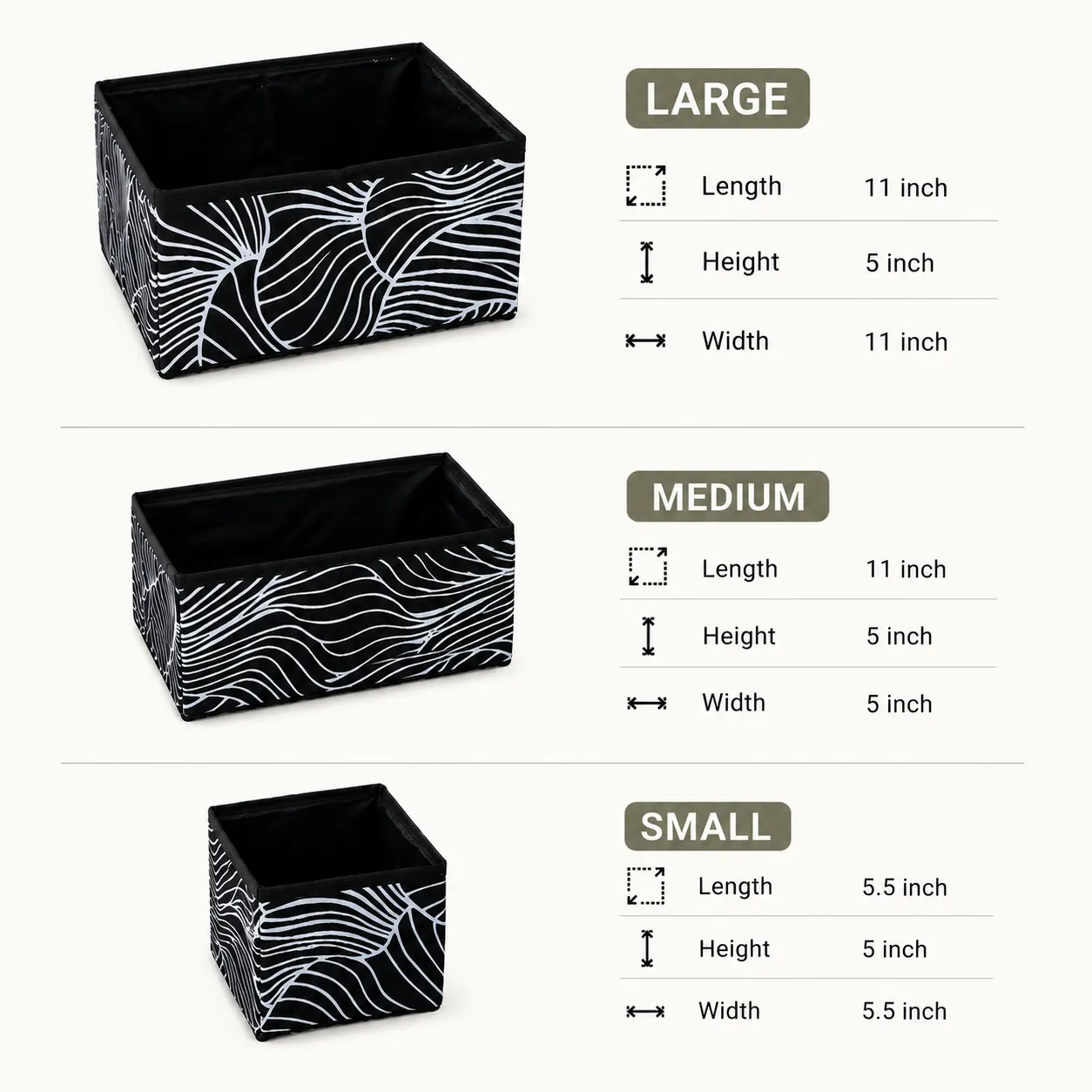 Black Storage Cloth Set of 3 3