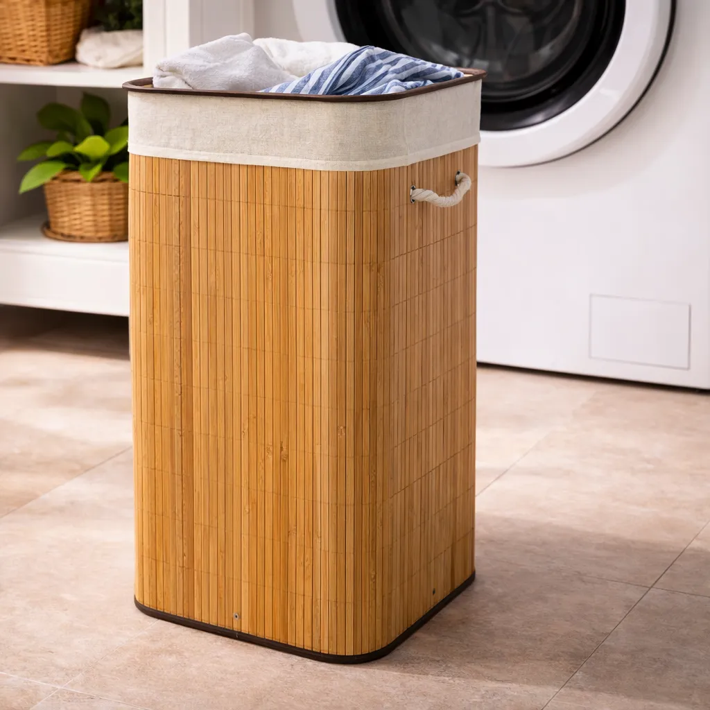 Bamboo laundry basket 2