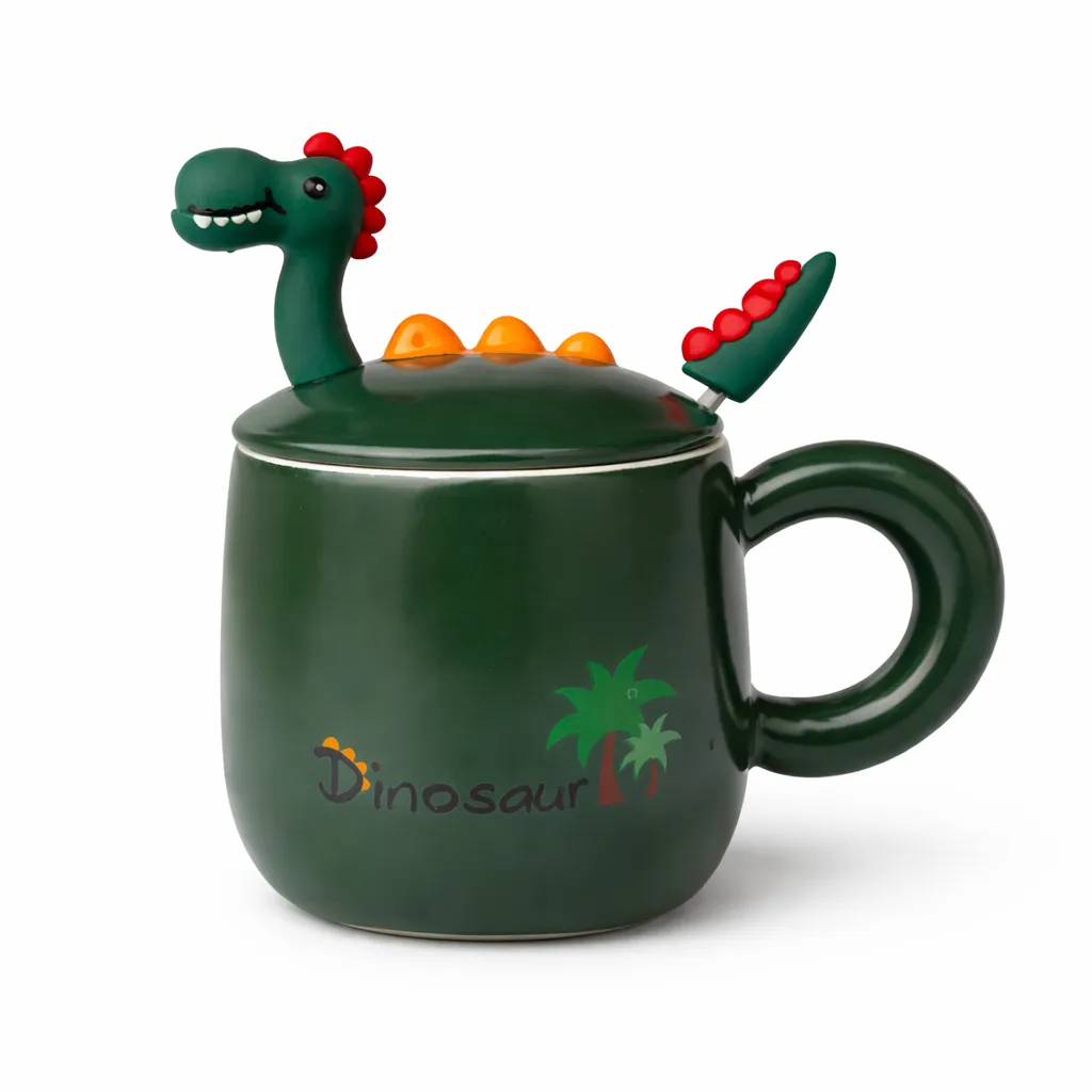 Dino Ceramic Mug with Spoon 2