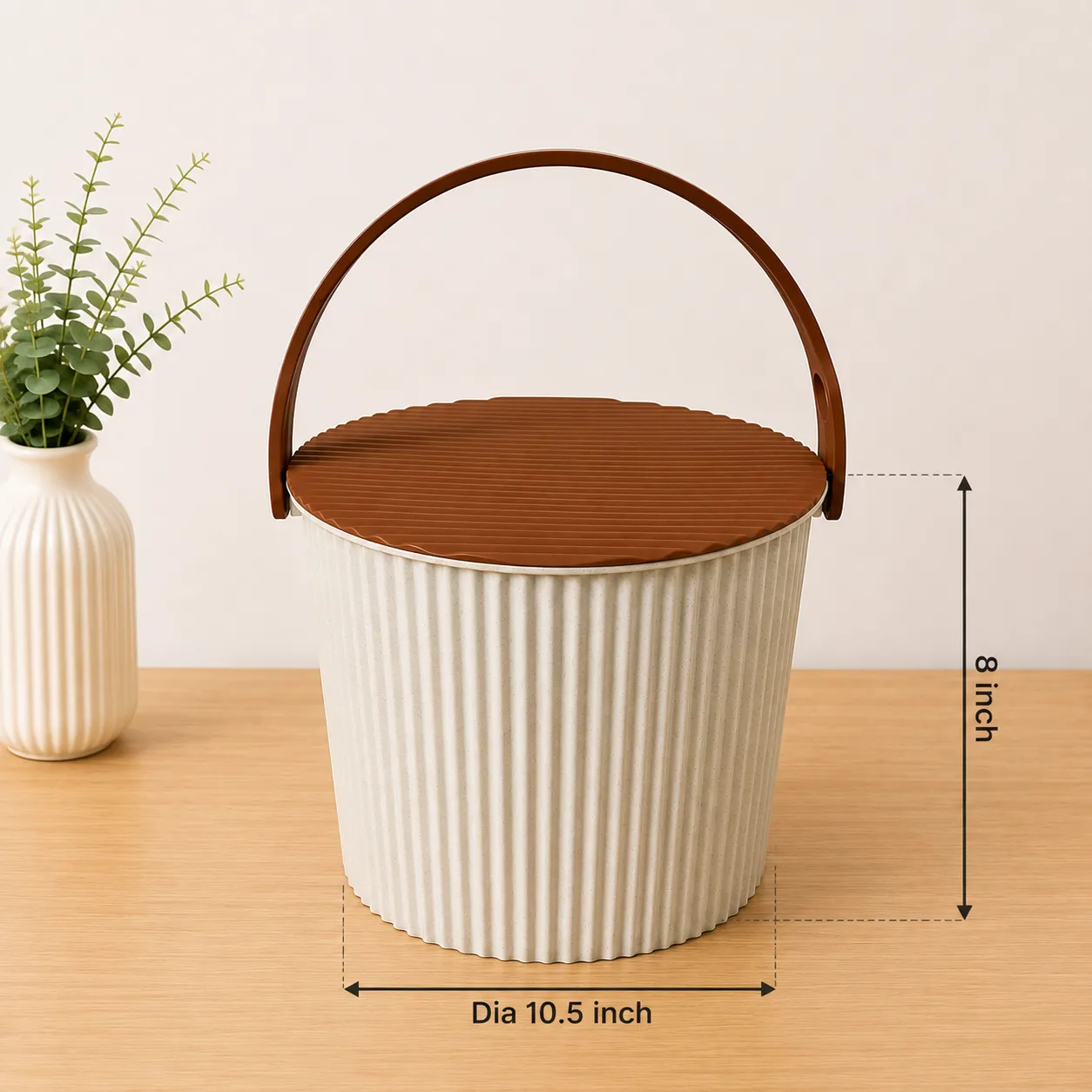 Stylish Storage Bucket with Lid and Handle 4