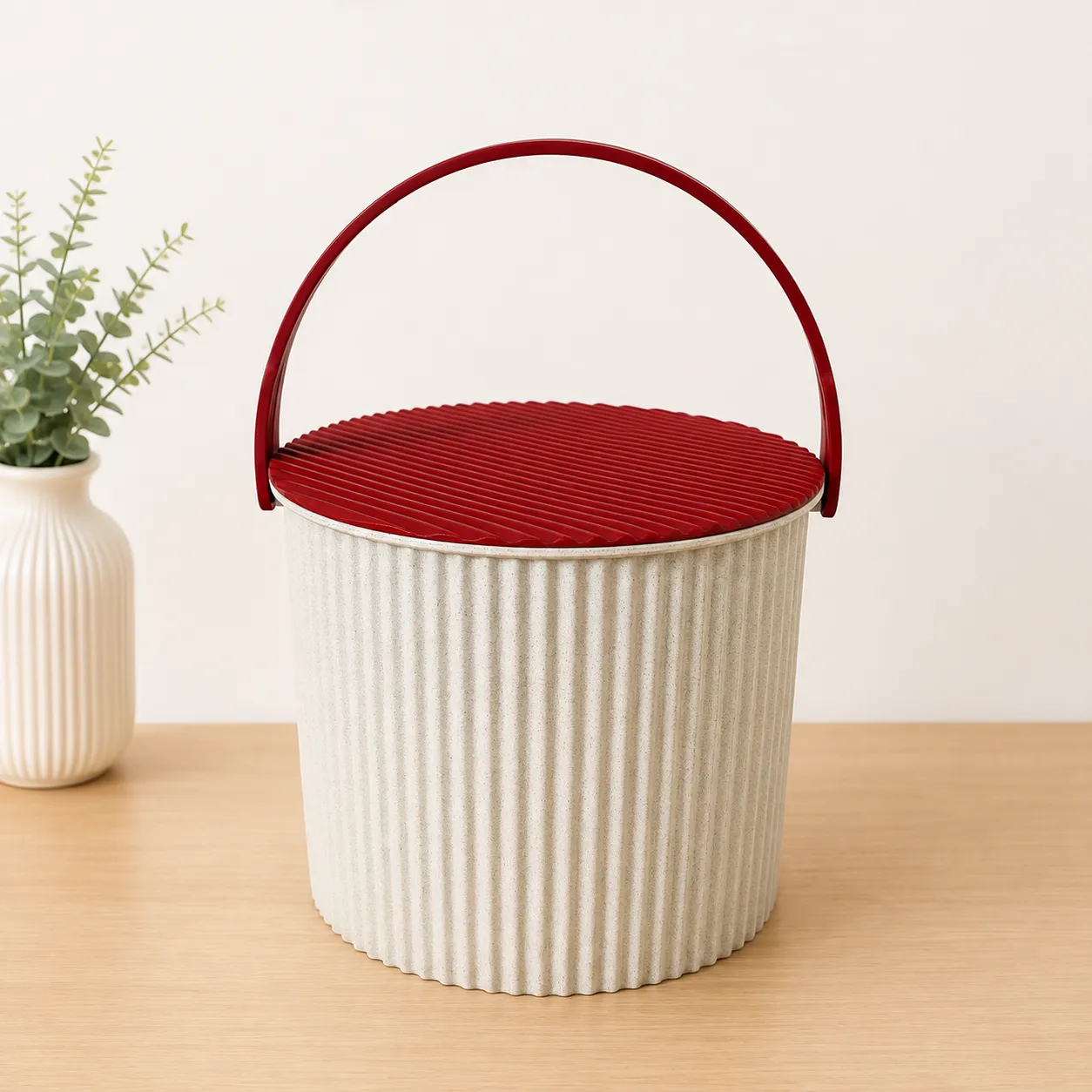 Stylish Storage Bucket with Lid and Handle 3