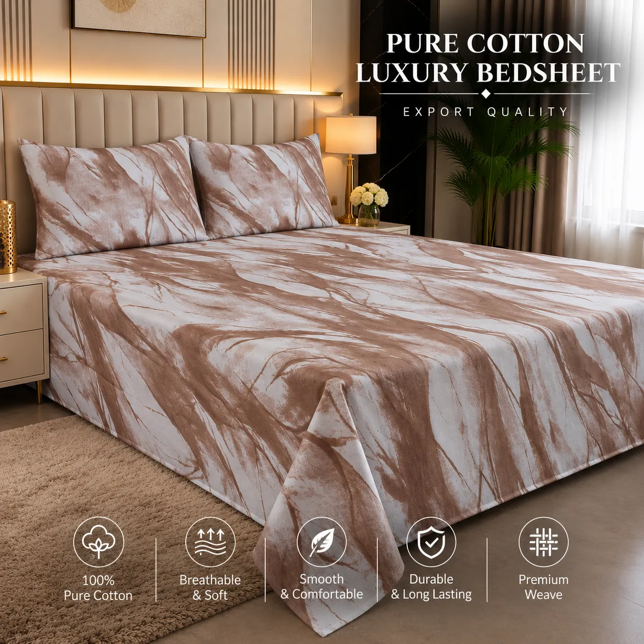 Mocha Marbel Bedsheet 2