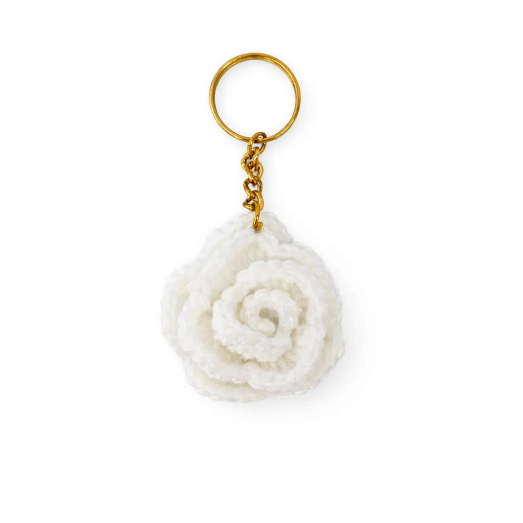 Rose Crochet KeyChain 3