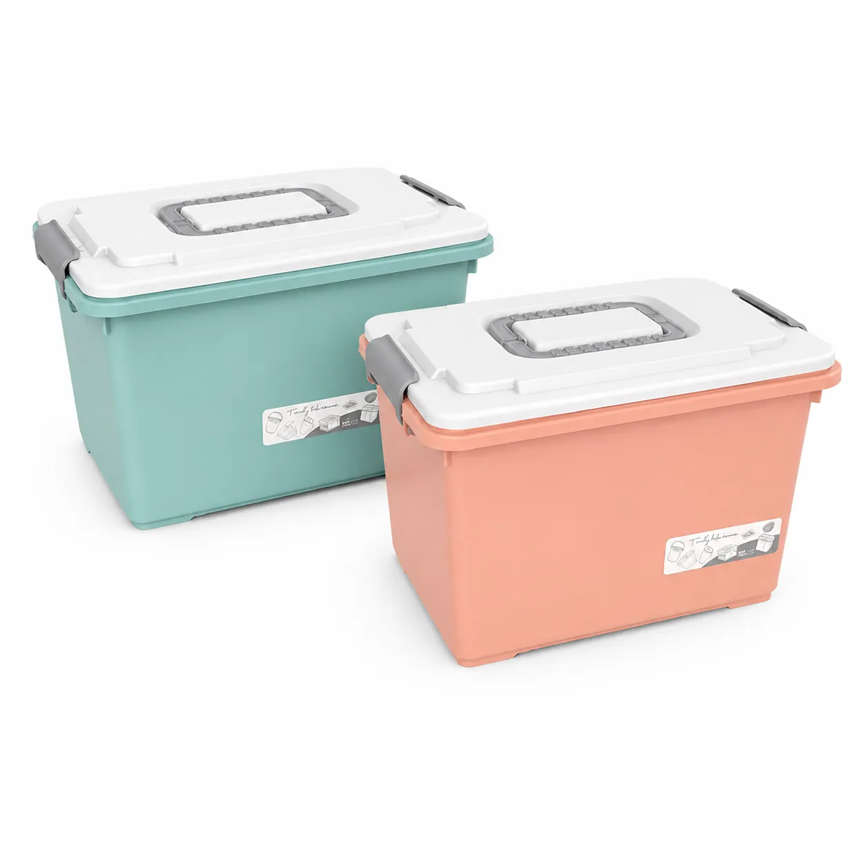 Storage bin with locking lid 2