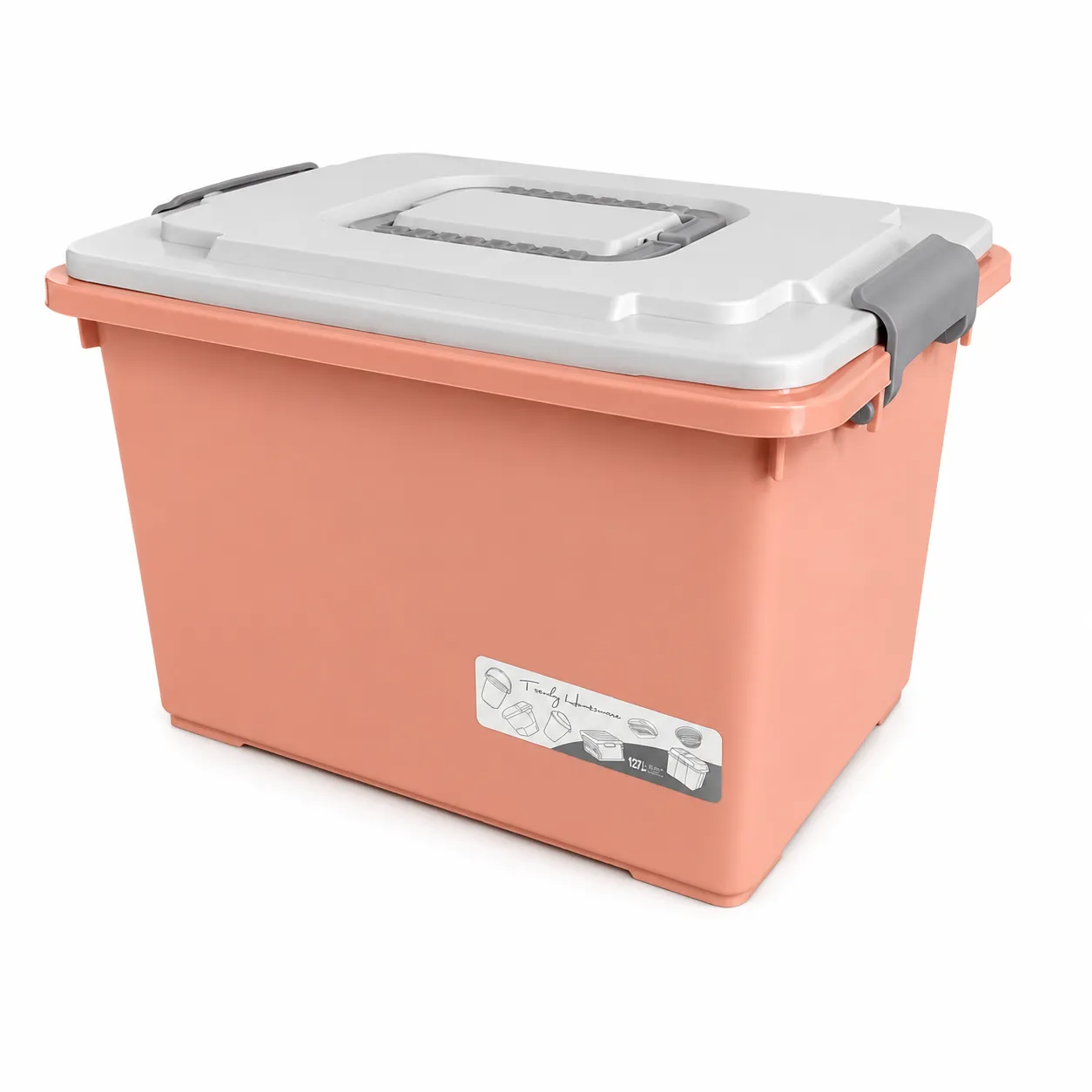 Storage bin with locking lid 3
